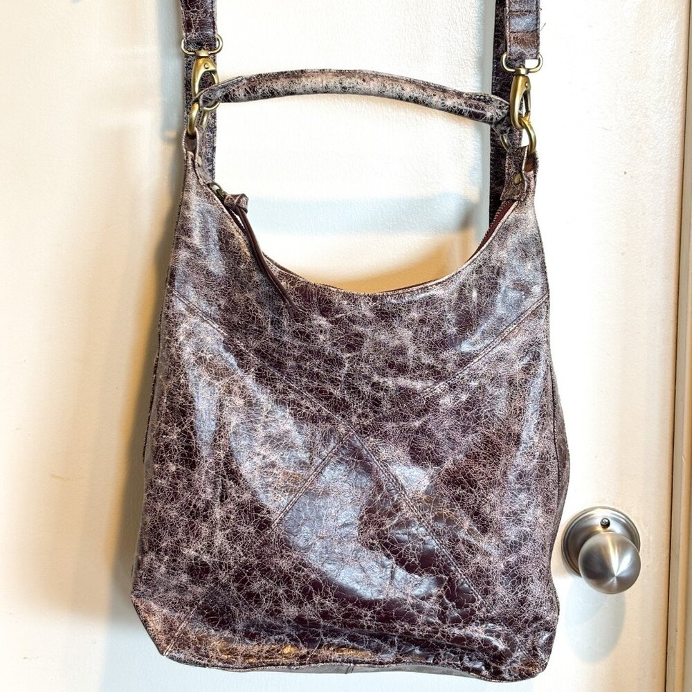 Latico Leather Convertible Tote/Backpack/Shoulder Bag Purple
